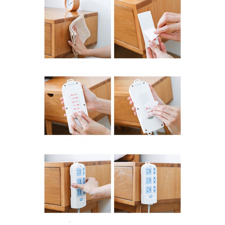 Giá Đỡ Treo Tường Cố Định Ổ Cắm Điện Miếng Dán Tường Treo Ổ Cắm Điện WIFI dấu ngoặc