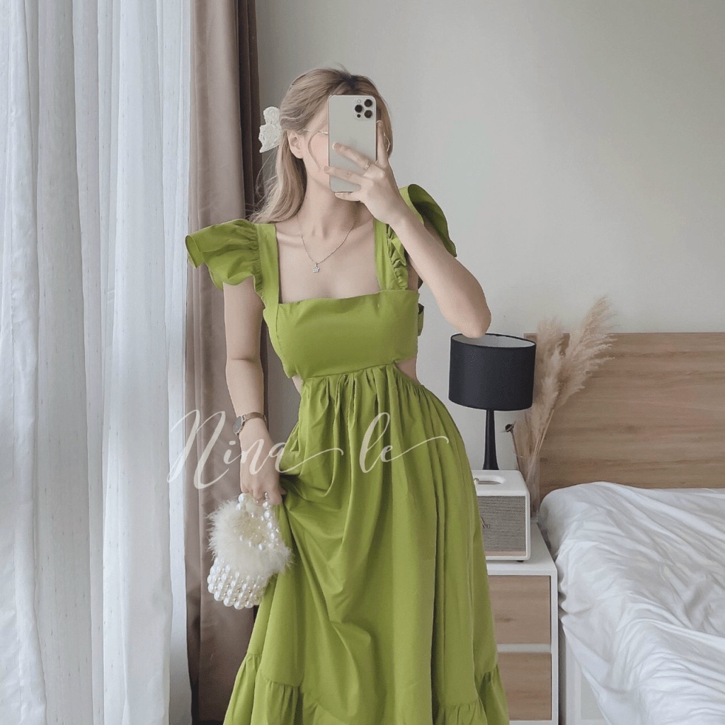 ĐẦM MAXI THẦN TIÊN TỈ TỈ CHẤT LỤA CÓ MÚT NGỰC THẢ DÁNG CỰC XINH LUNG LINH