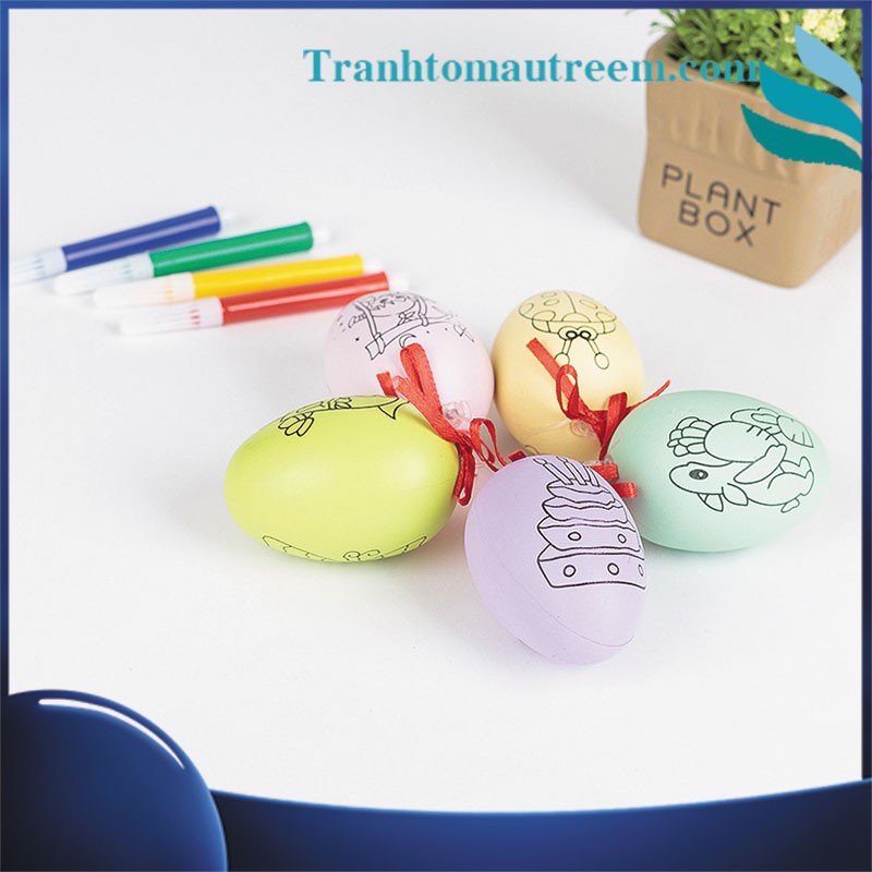 Trứng Tô Màu Sáng Tạo Tặng Kèm Bút Lông