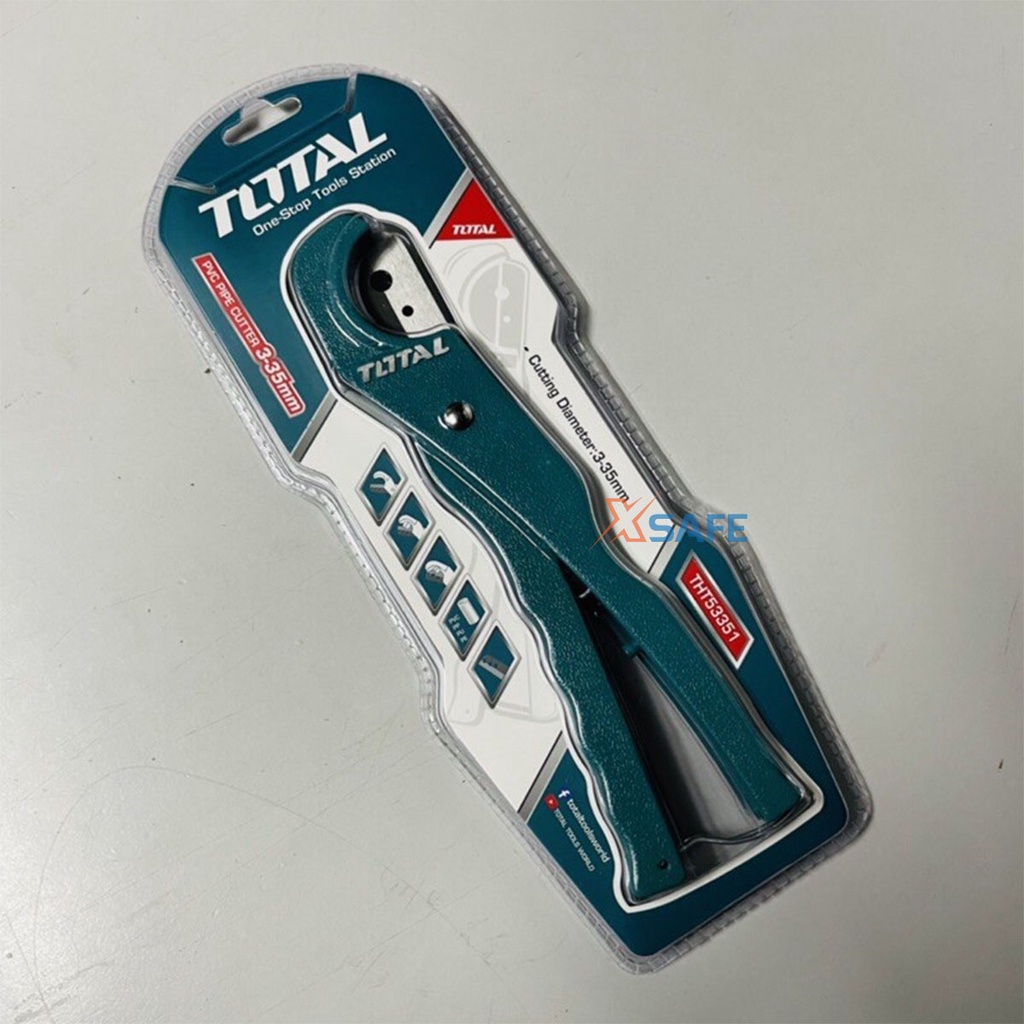 Dao cắt ống nhựa PVC chuyên dụng cao cấp TOTAL THT53351 210mm đường kính cắt 3-35mm, hợp kim nhôm, thép không gỉ sắc bén