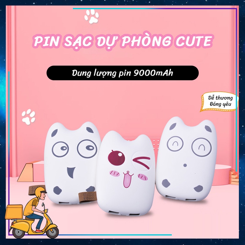 Sạc Dự Phòng,pin dự phòng Totoro II 12000mAh Hình Dạng Răng Sữa Em Bé, Đầu Ra USB Kép, Hổ Trợ Sạc Nhanh 2A
