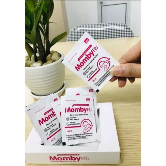 Cốm MOMBYFIB Hồng - Cốm vi sinh MOMBY FIB Hồng chống táo bón cho mẹ và bé