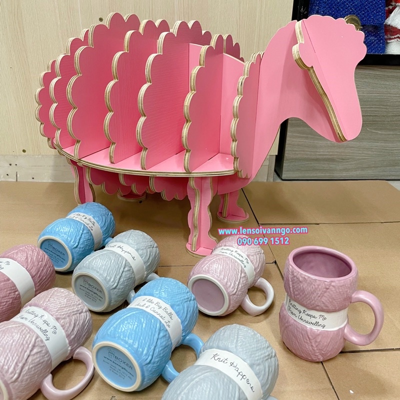 [Hàng sẵn] Kệ để sách hình con cừu (62x35x42cm)