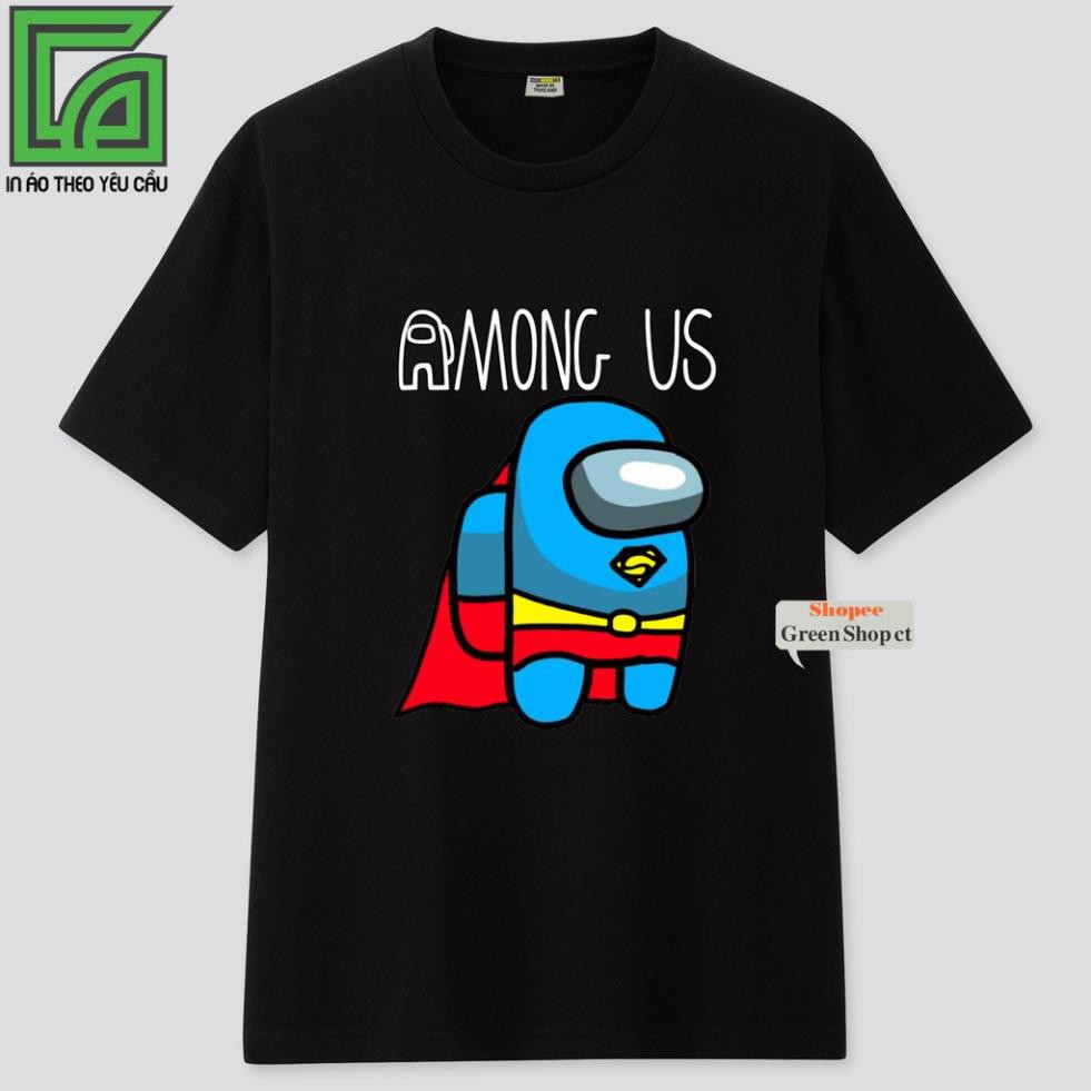 (SALE MẠNH) Áo Thun Among Us Superman Đen Trắng S121 độc đẹp giá rẻ nhất