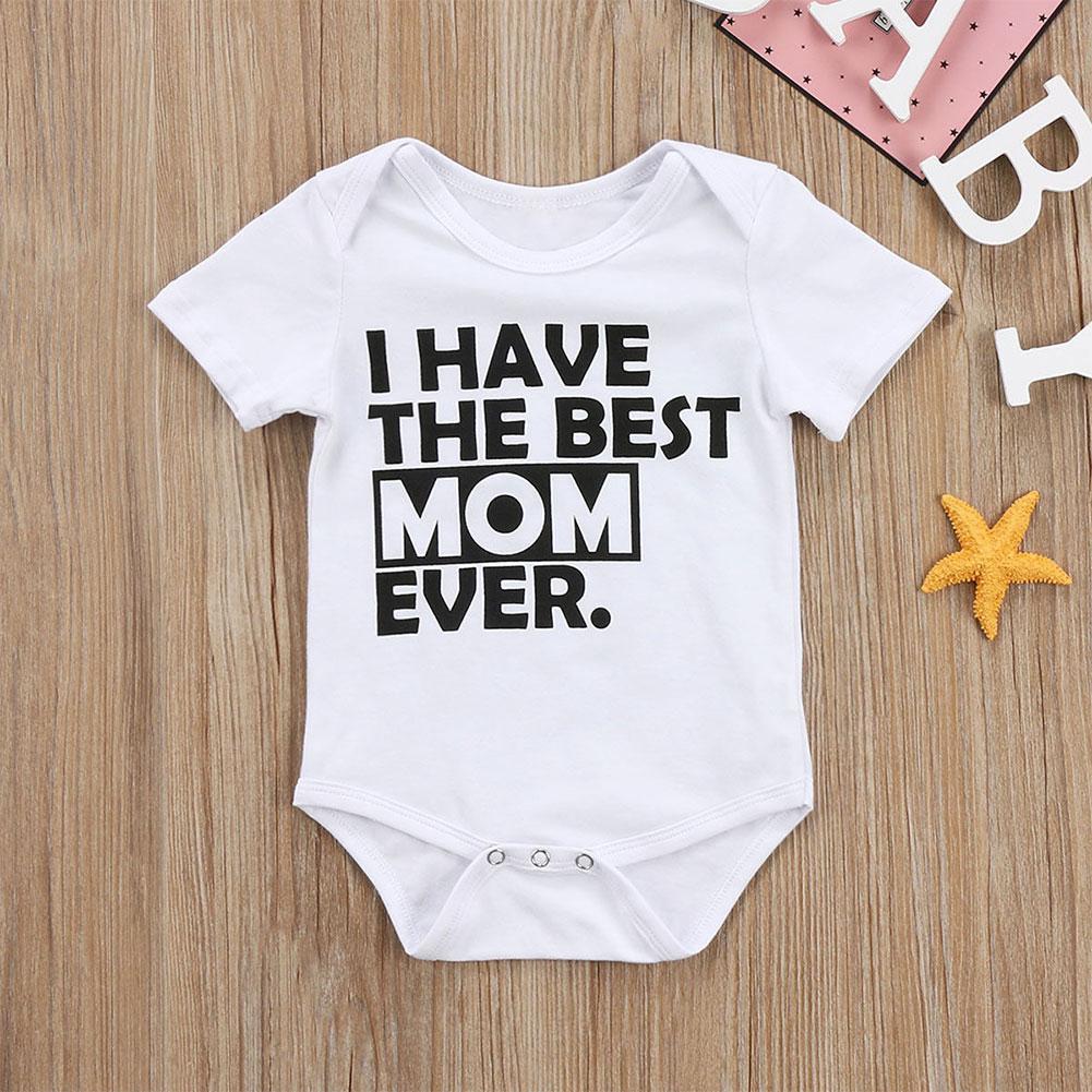 Áo Liền Quần In Chữ I Have Best The Mom Cho Bé Sơ Sinh L9C2