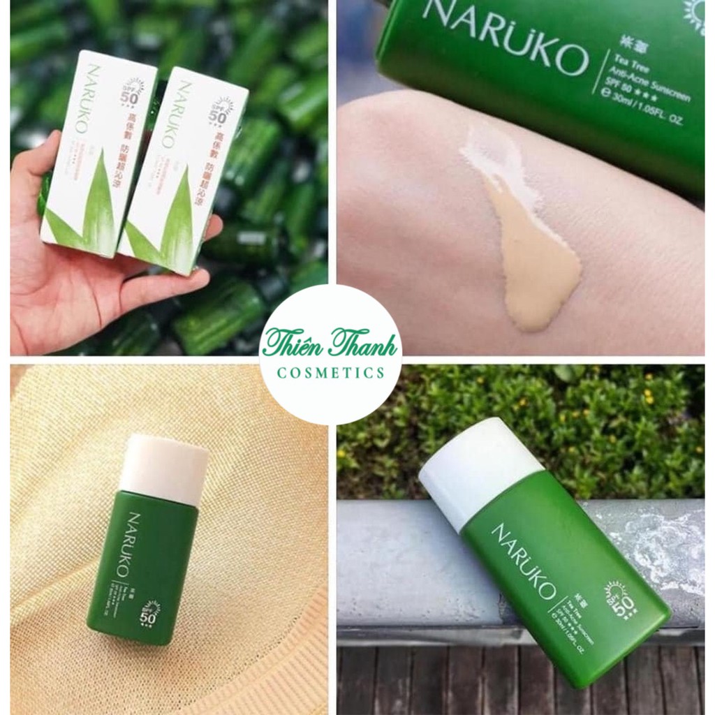 Kem Chống Nắng Cho Da Mụn Chiết Xuất Tràm Trà Naruko Tea Tree Anti-Acne Sunscreen SPF50/PA+++ 30ml