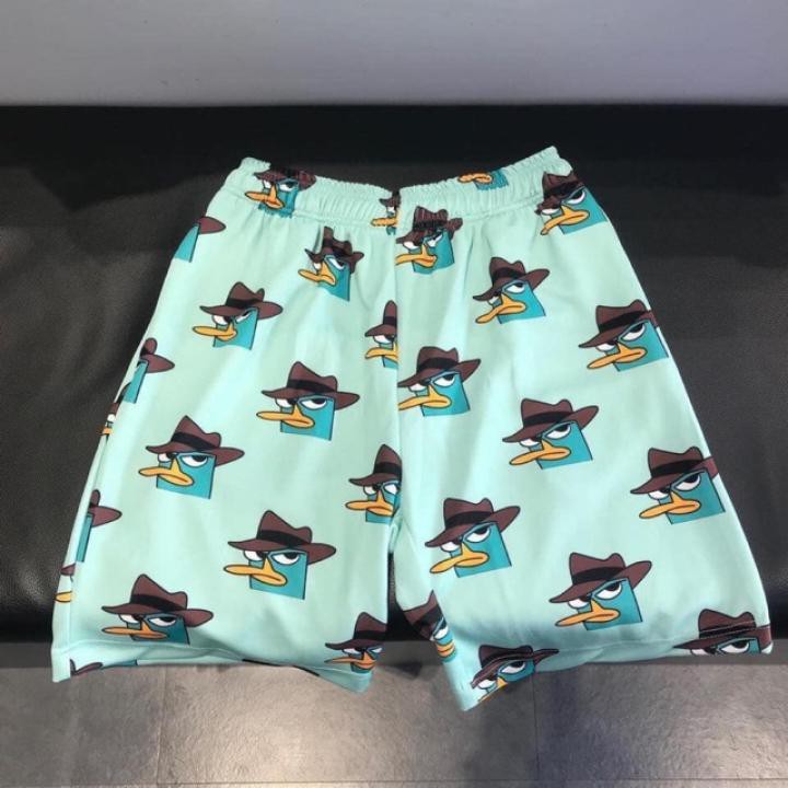 Q016 Quần đùi hoa có túi Sooc ống rộng hoạt hình unisex Short lửng ngắn in cartoon nam nữ đi ngủ chơi biển mặc đôi, nhóm