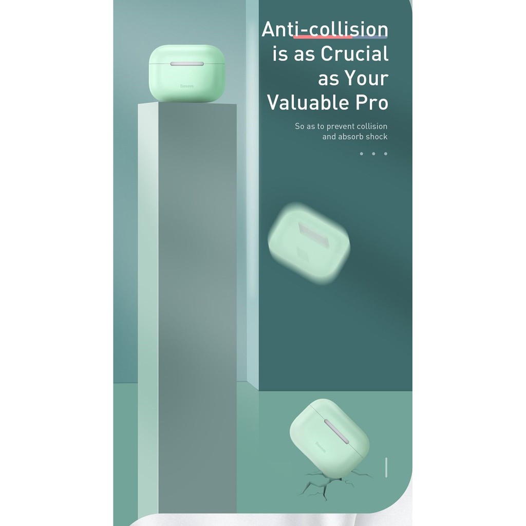 Bao đựng tai nghe airpod pro Baseus Super Thin Case siêu mỏng 0.8mm, làm từ silica gel cao cấp – Hàng chính hãng