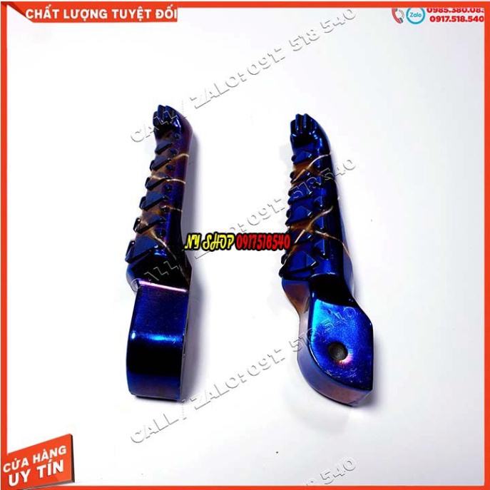 GÁC CHÂN SAU TAKEGAWA JAPAN NHÔM NGUYÊN KHỐI CHO HONDA - YAMAHA  ( MÀU XANH TITAN) Ảnh thật Sp