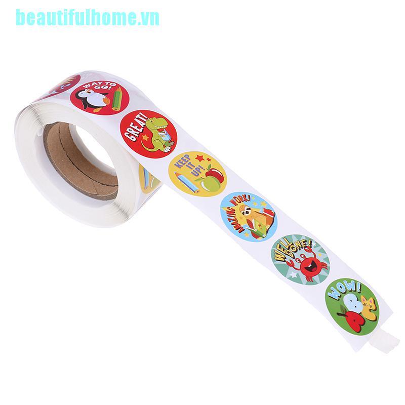 Cuộn 500 miếng dán trang trí hình động vật dễ thương sáng tạo