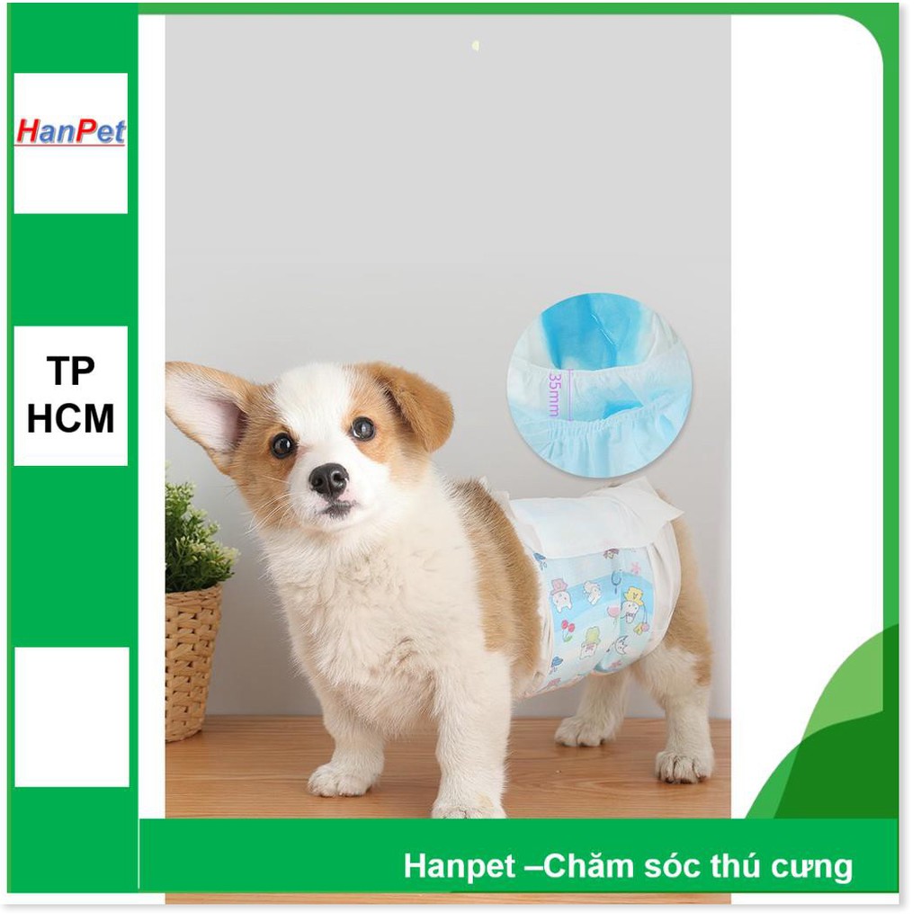 Hanpet.GV- Combo 10 miếng bỉm quần dạng dán chó mèo cao cấp (kiểu bỉm quần) loại siêu thấm ĐỦ SIZE