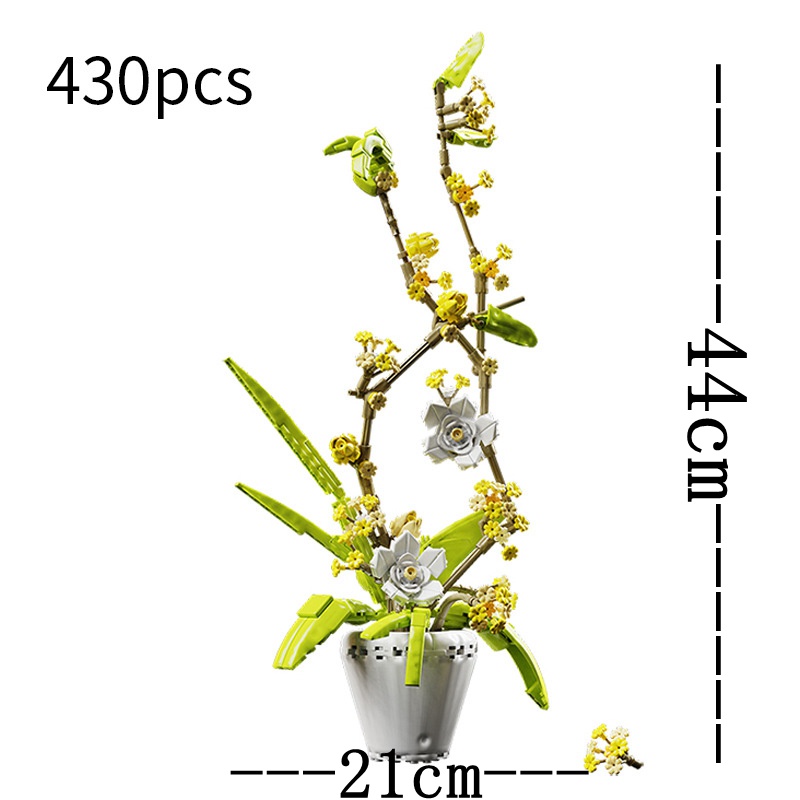 Mô hình khối lắp ráp SLUBAN ghép hình bó hoa chi mộc tê trang trí làm quà tặng