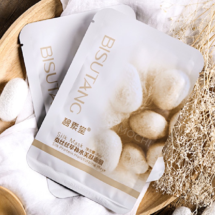 Mặt Nạ Giấy Tơ Tằm Dưỡng Nhan l Thải Độc l Dưỡng Trắng Da Cấp Ẩm Silk Mask Đắp Mặt Tảo Biển Bisutang Nội Địa MOCHI SHOP