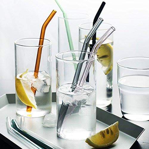 Ống hút thủy tinh nhiều màu dài 20cm.