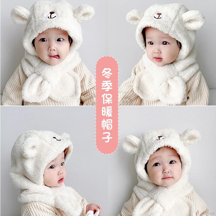 Mũ Trùm Đầu Kiêm Khăn Choàng Cổ 2 trong 1 Giữ Ấm Dành Cho Bé