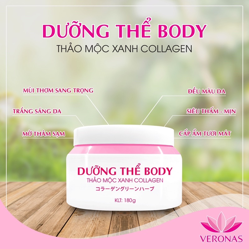 Kem dưỡng thể trắng da Veronas 180g