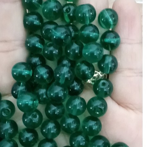 25gam hạt đá xanh lá thẩm size 8mm làm vòng tay