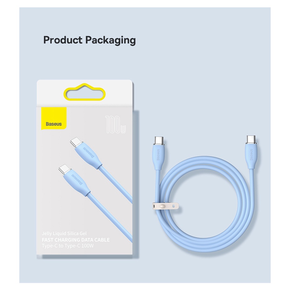Cáp USB C Baseus PD 100W bằng Silica Gel dẻo cho Samsung S20 MacBook iPad Pro iPhone 15
