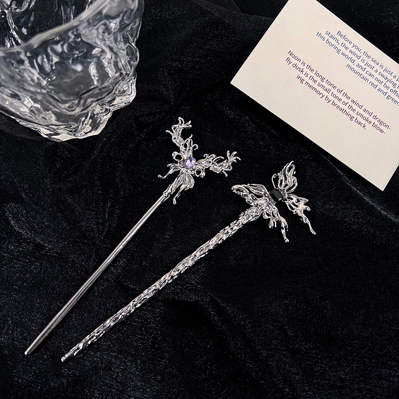 Trâm Cài Tóc Cổ Trang Hình Bướm Chất Liệu Kim Loại Cao Cấp Phong Cách Trung Hoa