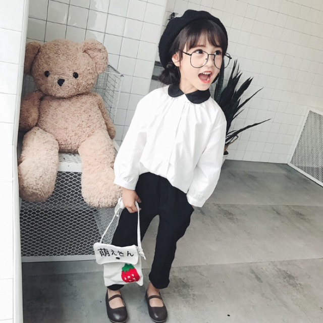 Áo sơ mi trắng bé gái
