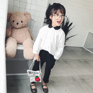 Áo sơ mi trắng bé gái