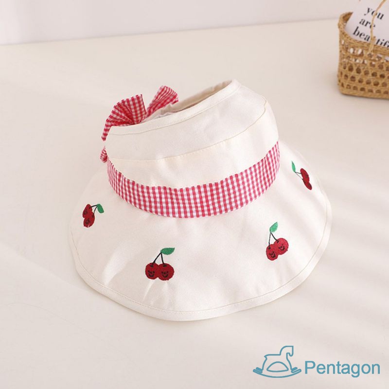 Mũ Lưỡi Trai Nửa Đầu Chống Nắng Họa Tiết Sọc Caro In Hình Trái Cây Dễ Thương