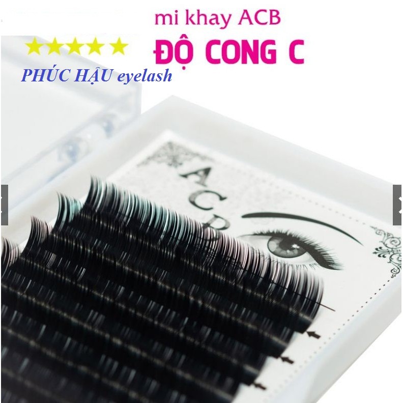 mi khay ACB độ cong C chất mi silk Hàn, mềm dễ bắt keo, nối classic, volume,tập nối