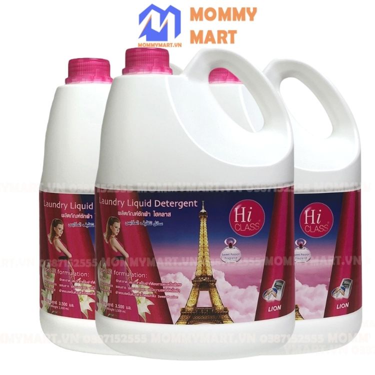 Nước Giặt Thái Lan Hiclass Can 3500ml Hàng Cao Cấp Giặt Sạch, Tiết Kiệm, Giặt Cực Thơm Mommymart