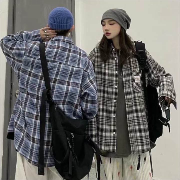 Áo Sơ Mi Nam Ngắn Tay áo sơ mi caro Kẻ Sọc Thời Trang áo sơ mi trắng bông áo sơ mi nữ form rộng chất đũi cao cấp áo đôi nam nữ