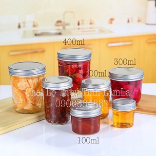 Hũ Thuỷ Tinh Mứt JD Nắp Nhôm 100ml 200ml 300ml 400ml | Làm Sữa Chua , Mứt , Đựng Gia Vị