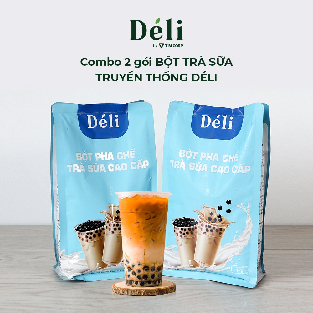 Bột kem béo pha trà sữa cao cấp Déli- Combo 2kg [CÁC QUÁN HAY DÙNG ] nguyên liệu chuyên dùng pha trà sữa, HSD: 18 tháng