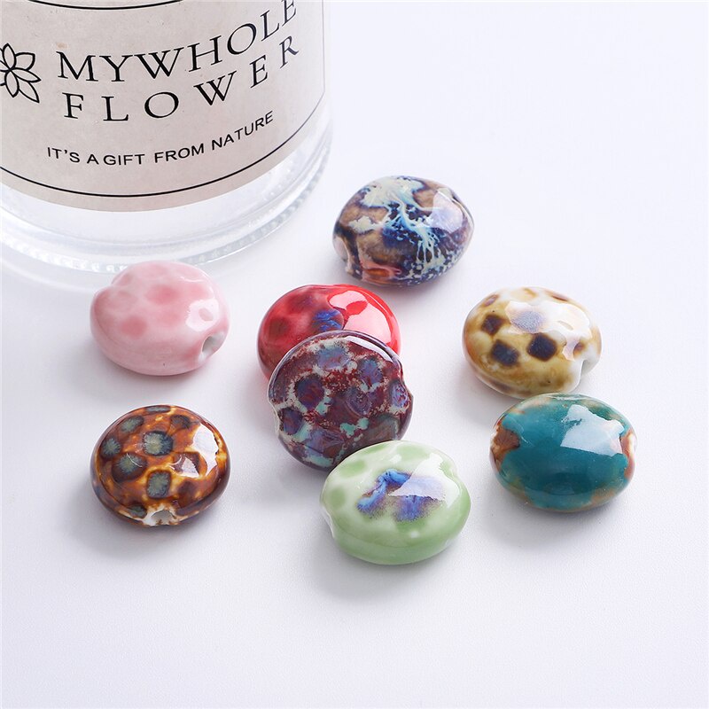 Hạt sứ 19mm hình tròn dùng làm trang sức thủ công