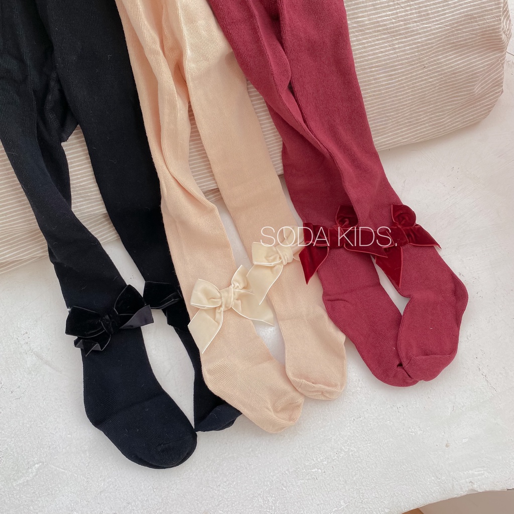 Quần tất nơ nhung cho bé gái (Ảnh thật)