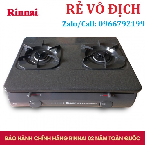 Bếp gas đôi Rinnai RV-4680G ✅ Đánh lửa IC (Pin), Cảm ứng ngắt gas tự động, Bảo Hành 2 Năm