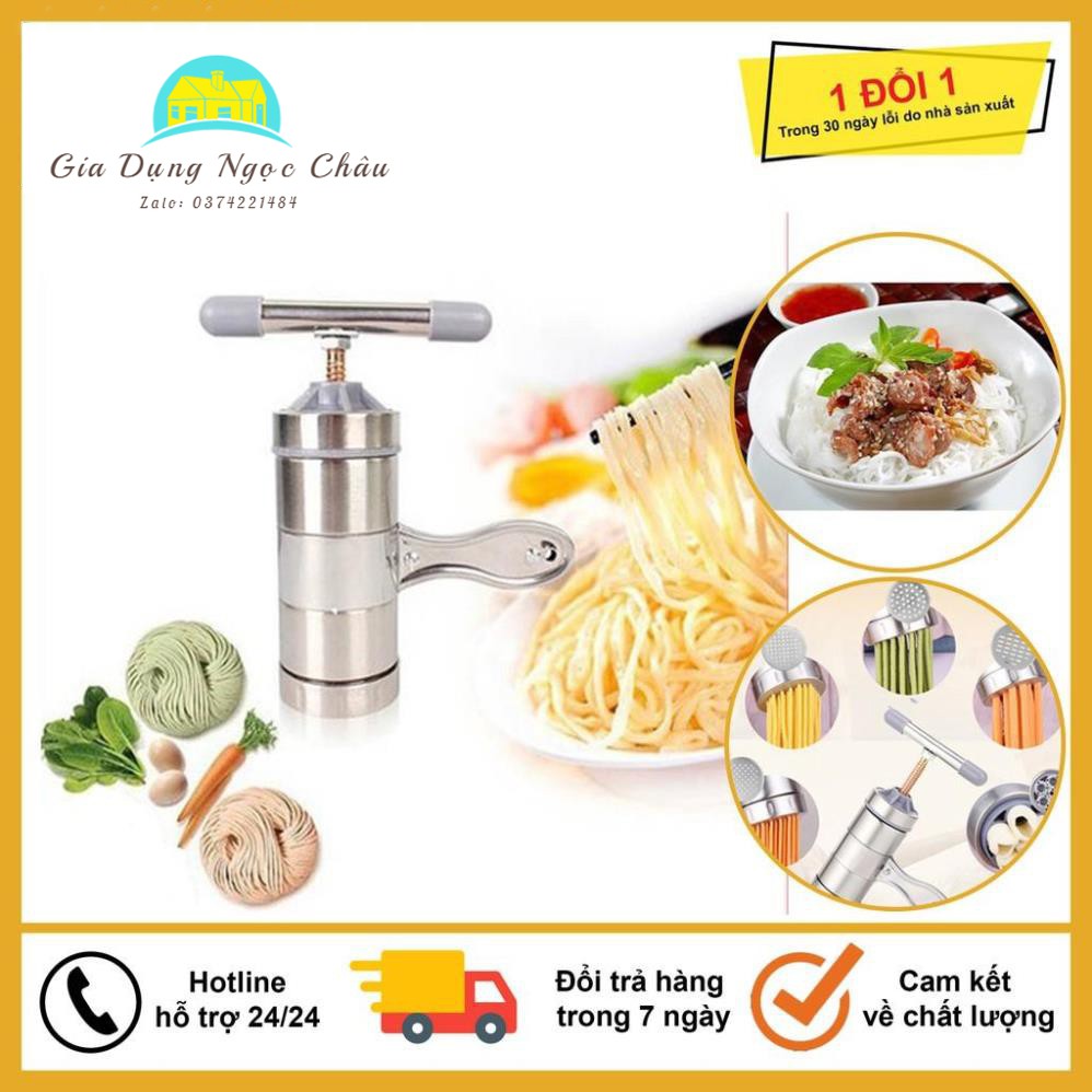 Máy Làm Bún, Mỳ Tươi Tại Nhà Bằng Inox, Tặng Kèm Bộ 5 Size Bún