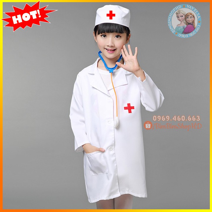 Bộ Áo Mũ Bác Sĩ Cho Bé 14-28kg