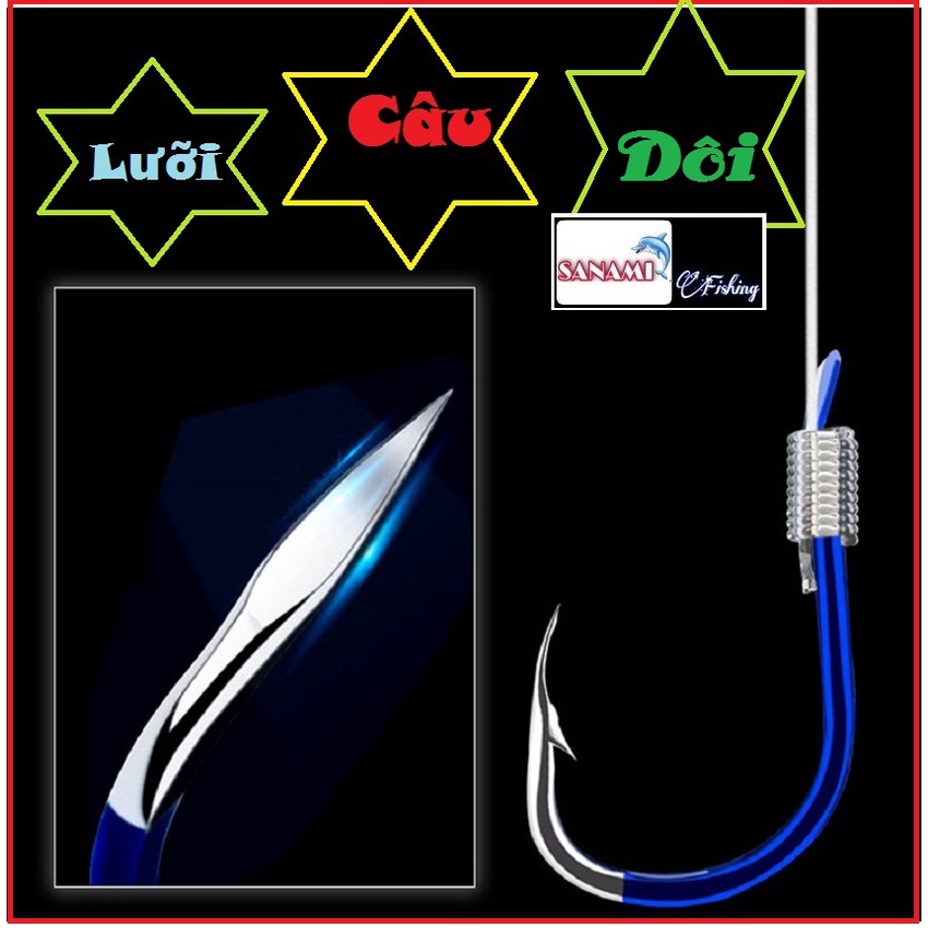 Thẻo Câu Cá Đôi Buộc Sẵn Chuyên Câu Đài, Cách buộc lưỡi câu cá, Lưỡi câu đài LC-19