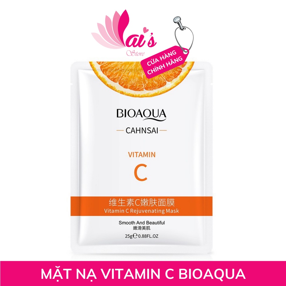 Mặt Nạ Vitamin C Bioaqua Chiết Xuất Quả Cam Trắng Da, Dưỡng Ẩm, Giữ Ẩm, Thu nhỏ Lỗ chân lông, Mờ Thâm Mụn, Mịn Màng