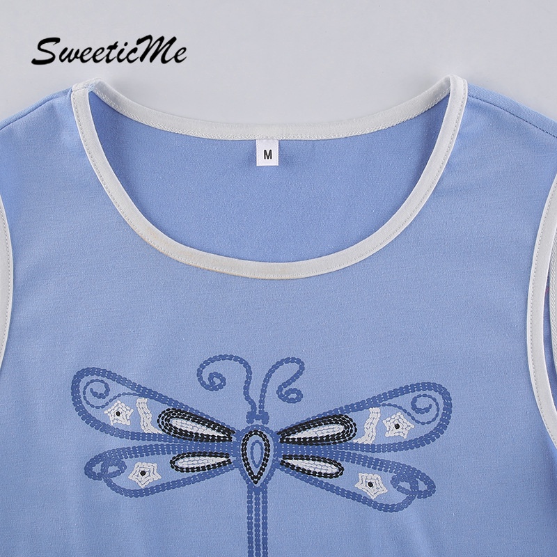 Áo Croptop Sweeticme Cổ Tròn Không Tay In Hình Động Vật Quyến Rũ 2021 | BigBuy360 - bigbuy360.vn