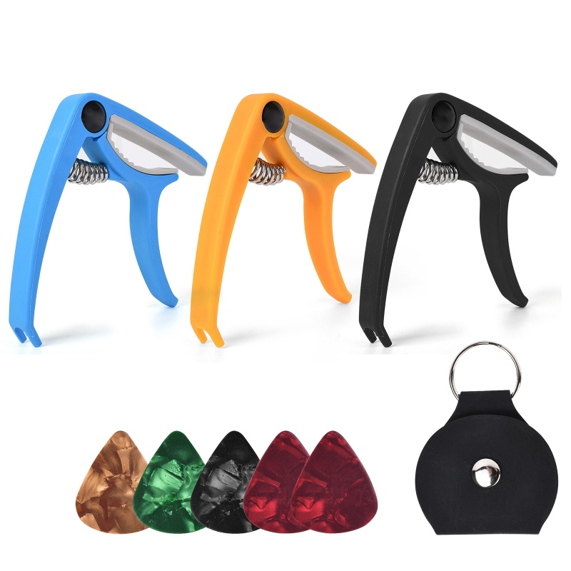 Kẹp Capo Và Miếng Gảy Đàn Guitar Bass Thay Đổi Nhanh Đa Năng