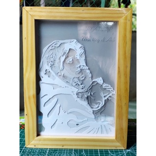 Tranh đèn handmade mẹ Maria