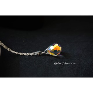 Mặt dây chuyền pha lê Swarovski Áo cao cấp hình giọt nước Dance Disco màu Crystal AB P010