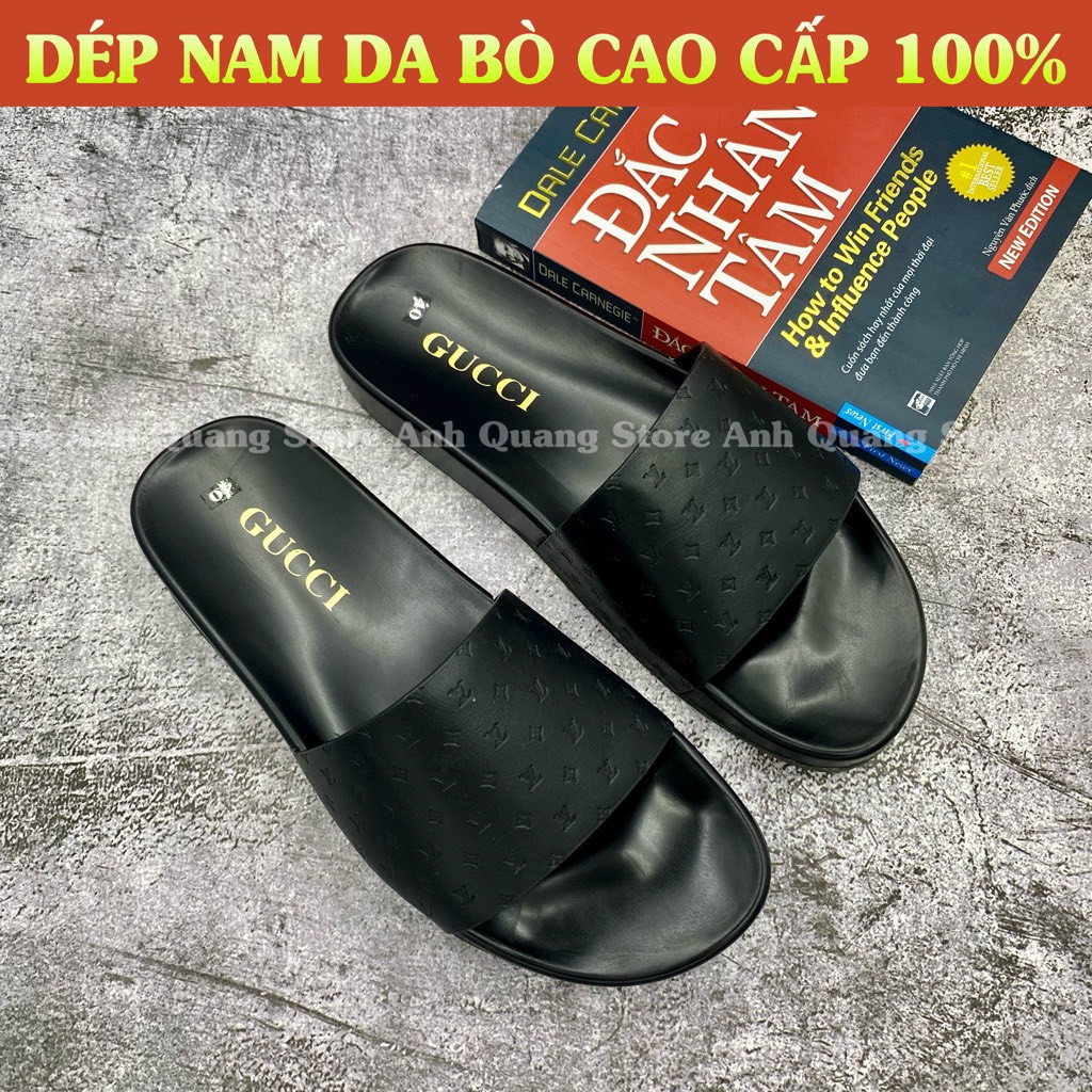 Dép da nam chất liệu bò thật ANH QUANG STORE AQ095