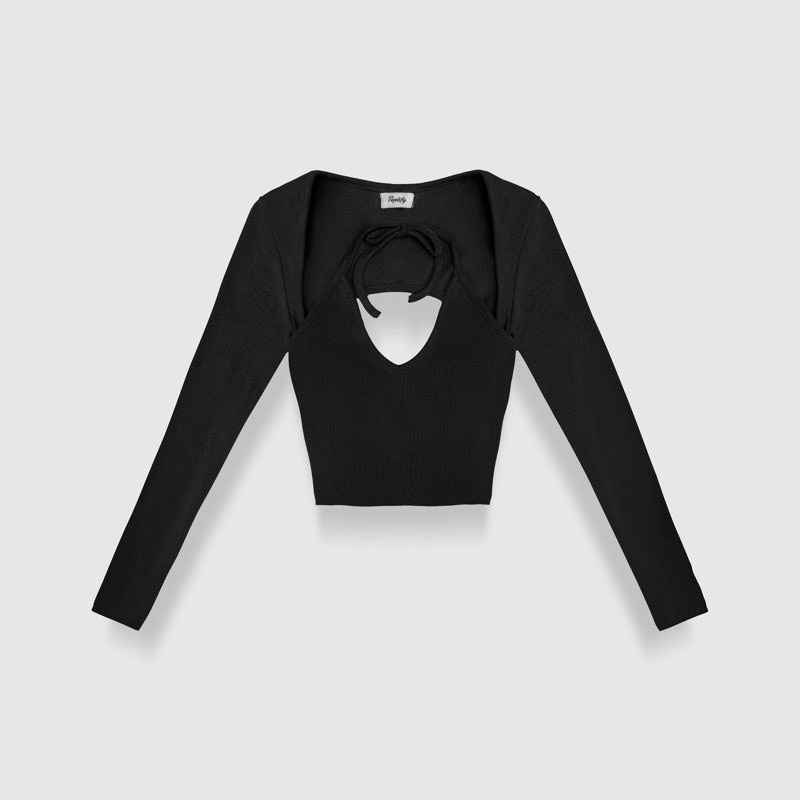 Áo croptop thiết kế buộc dây cổ mặc 2 kiểu