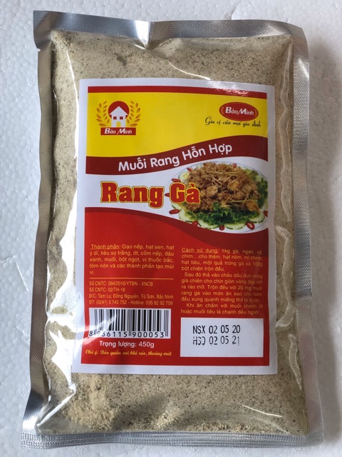 GÀ RANG MUỐI-MUỐI RANG HỖN HỢP RANG GÀ - 450G