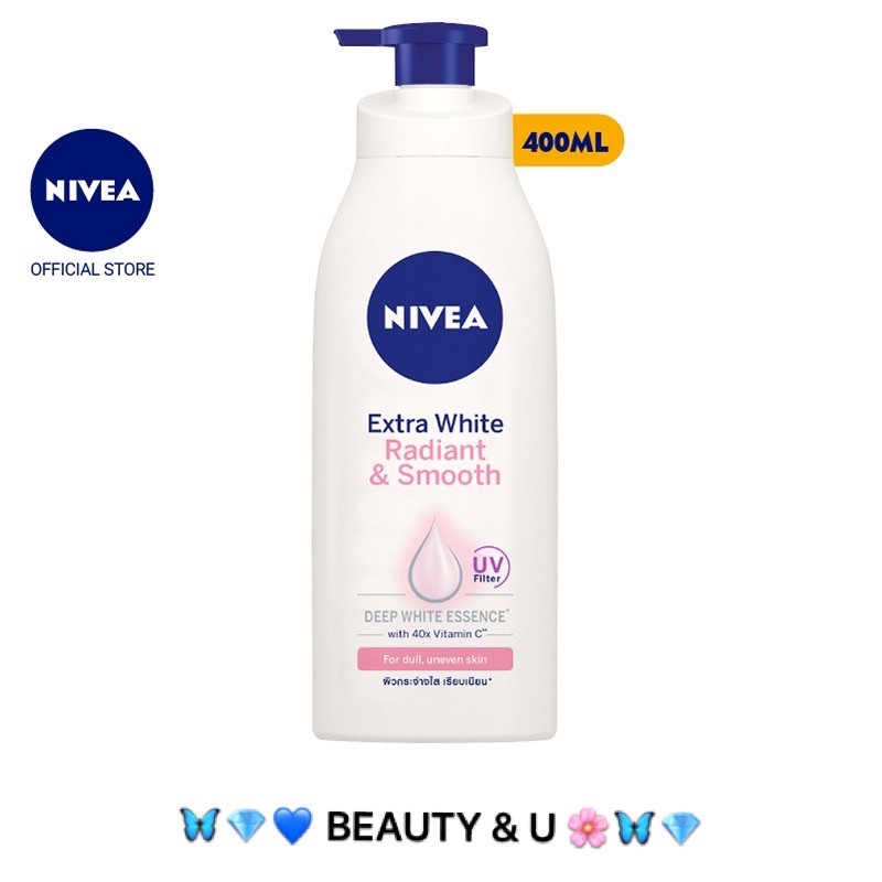 Sữa dưỡng thể trắng mịn Ban Ngày Thái Nivea Extra White Radiant &amp; Smooth 400ml