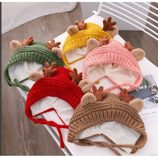 Mũ len mẫu mới cho bé mẫu TUẦN LỘC dây buộc cho bé đến 3 tuổi (HOT)