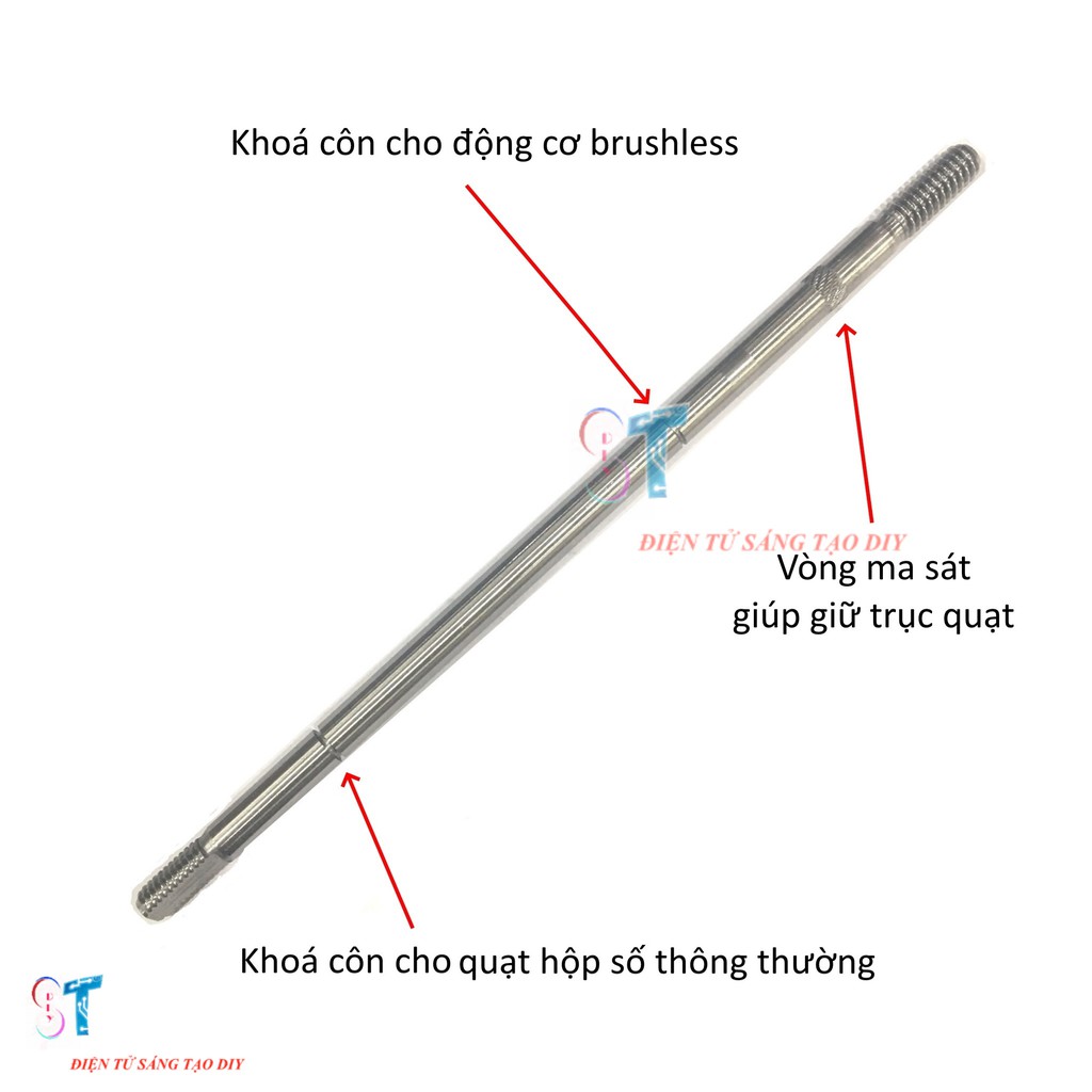 Cốt Trục Quạt Chế Cho Động Cơ Brushless Trục 8mm Dài 210mm