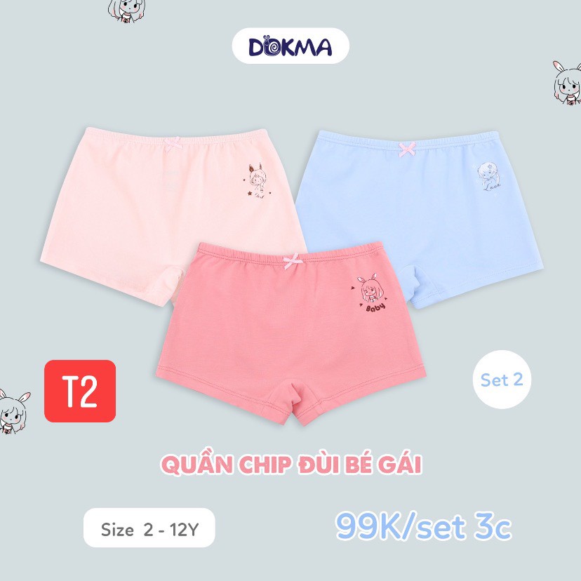 (2-12Y) Quần chip đùi cho bé gái (SET 3 CÁI) - DOKMA