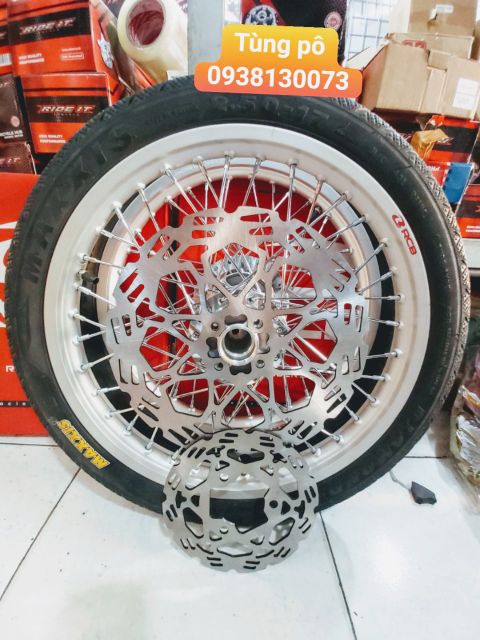 full bộ bánh câm gắn sachia niền RCB câm đùm mạ crom vỏ maxxis kèm theo hai đĩa ae quan tâm sản phẩm alo cho shop